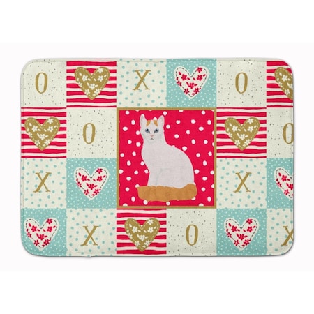 Carolines Treasures 19 x 27 in. Turkish Van Cat Love Machine Washable Memory Foam Mat CK5802RUG